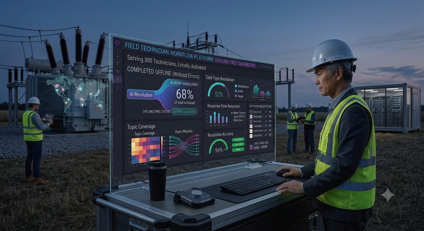 Offline-first field app for 300 technicians — Utilities services company